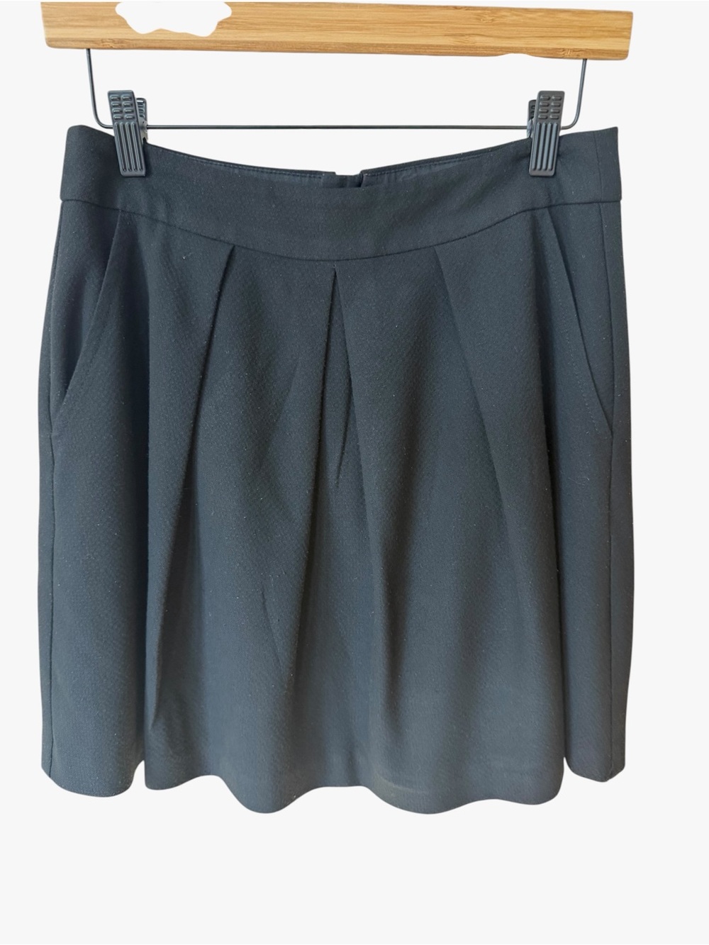 Trina Turk Black A-Line Pleated Skirt